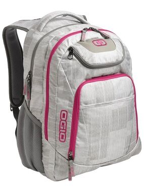 OGIO Light Gray Backpack with Pink Accents